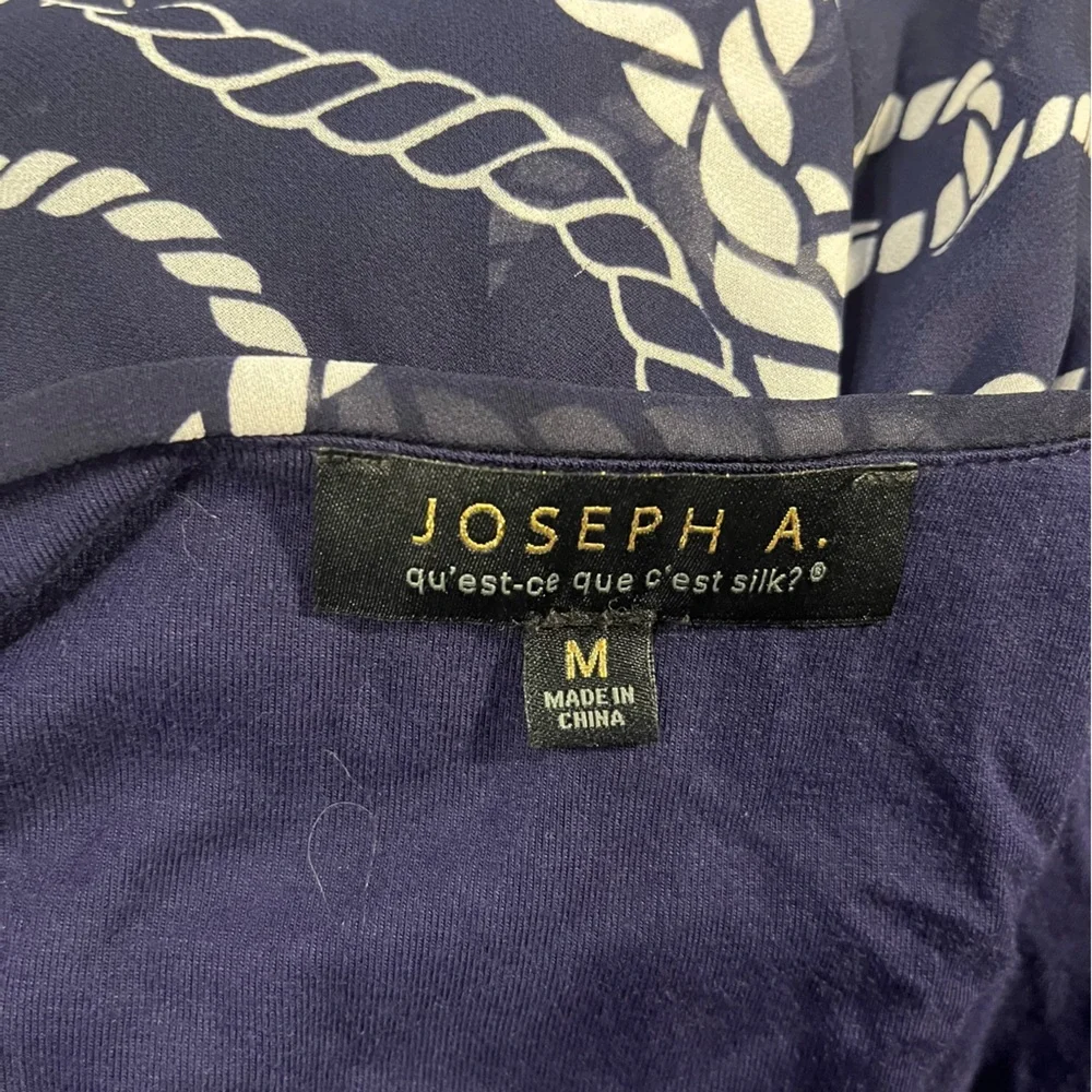 Joseph A unique, sheer dolman sleeve over tank blouse in navy blue size medium. - Picture 3 of 10